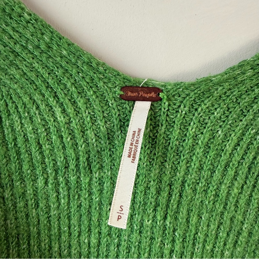 Free People Sienna Wrap Sweater Dress Green S - Picture 3 of 7